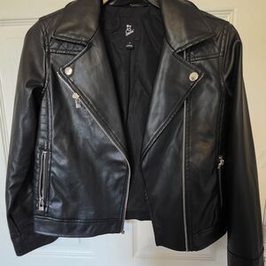 Art Class Black Leather Jacket for Kids